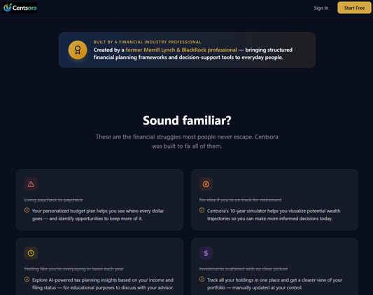 Centsora Financial Budget and Wealth App