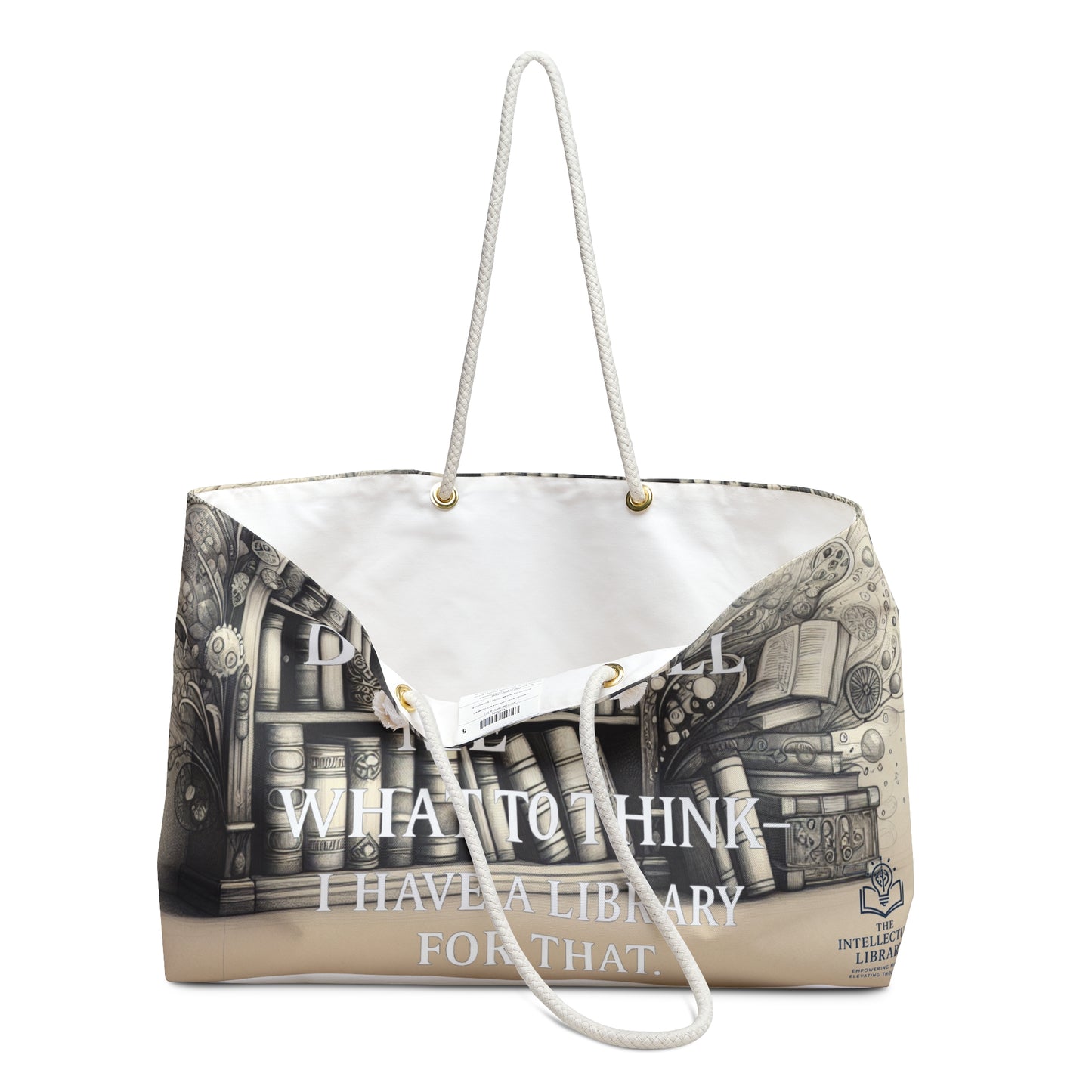 Don't Tell Me What To Think Weekender Bag – Perfect for Book Lovers and Travel Enthusiasts!