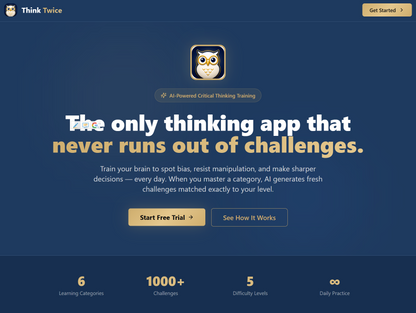 Think-Twice Critical Thinking App